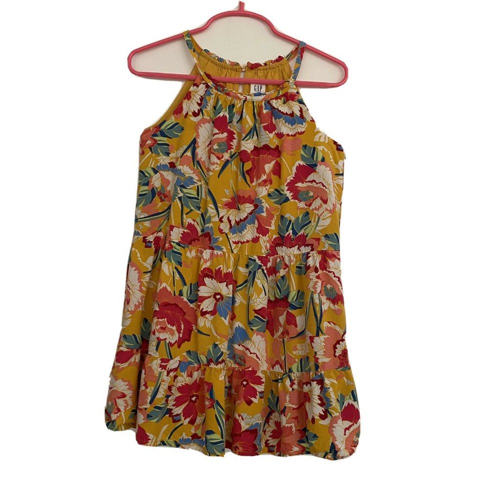 Baby Gap Kids Girls Dress Size 5T Yellow Floral Su